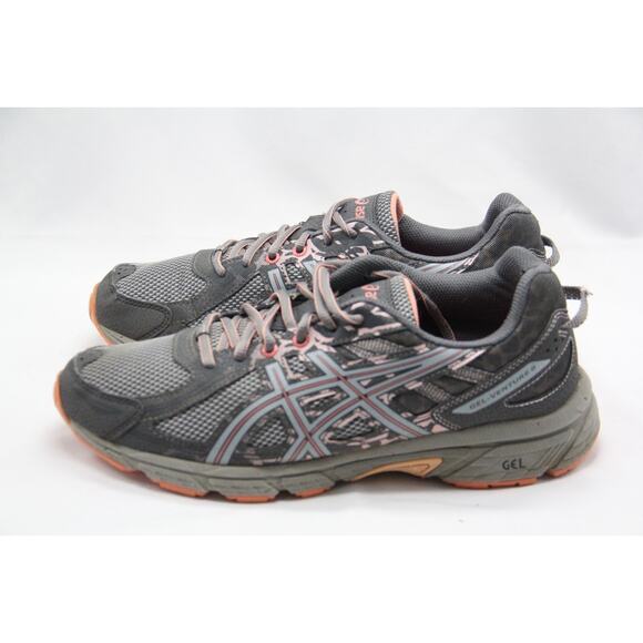 Asics Gel-Venture 6 Trail Running Shoes Womens Size 11 Carbon Gray Seashell Pink - Picture 5 of 10